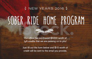 new years sober ride home program