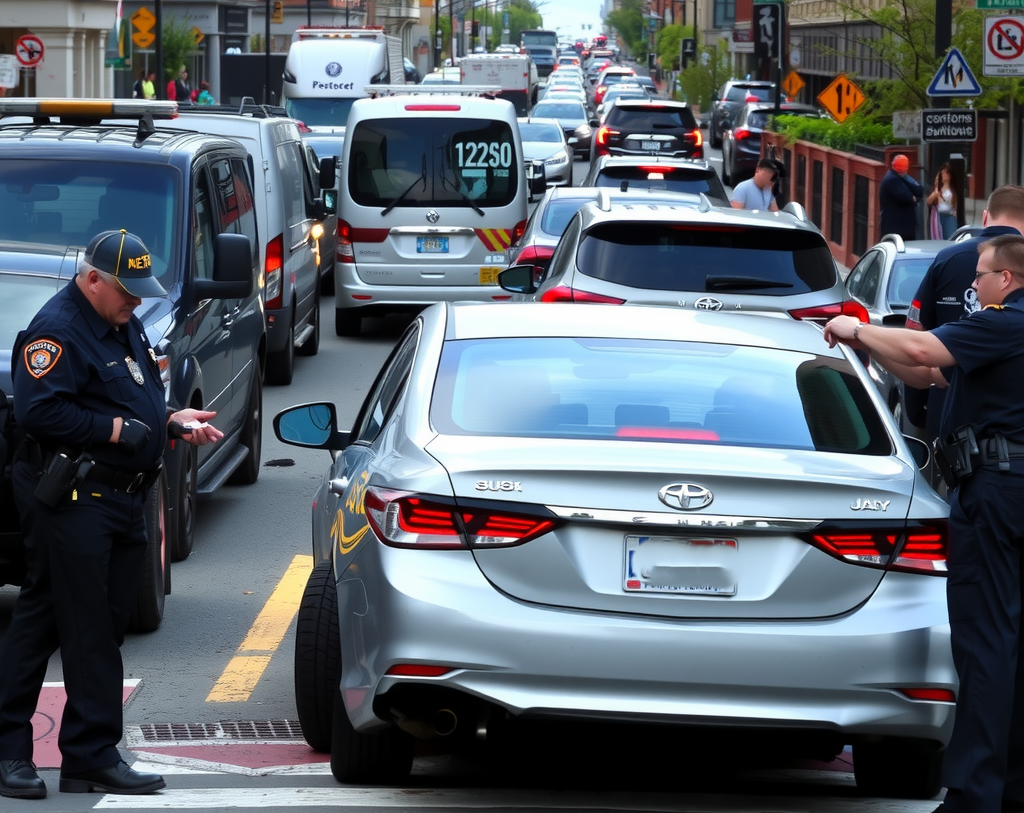 car accident on a busy street